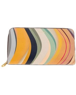 Paul Smith Swirl-Pattern Zip-Around Wallet - Orange