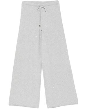 Antonelli Sequin-Embellished Drawstring Pants - White