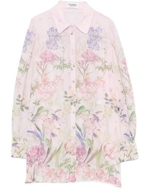 Charo Ruiz Chemise Fleurie À Manches Bouffantes - Pink