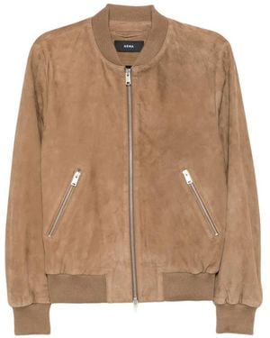 Arma Suede Bomber Jacket - Brown