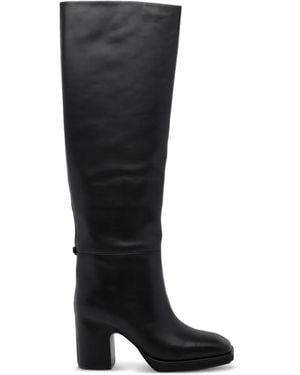Paloma Barceló Ophelia Square-Toe Block-Heel Boots - Black