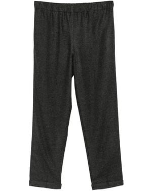 19.61 MILANO Pantalon À Taille Élastiquée Et Ourlets À Revers - Black