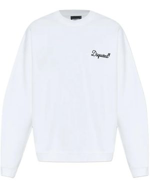 DSquared² Logo-Detail Crew-Neck Sweatshirt - White