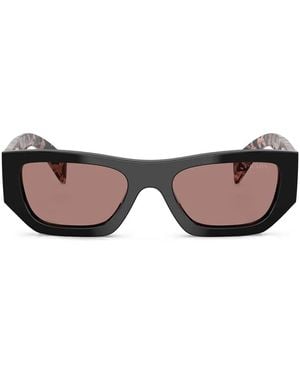 Prada ジオメトリックフレーム サングラス - ブラウン
