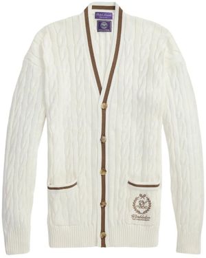Ralph Lauren Kabelgebreid Vest Met Borduurwerk - Wit