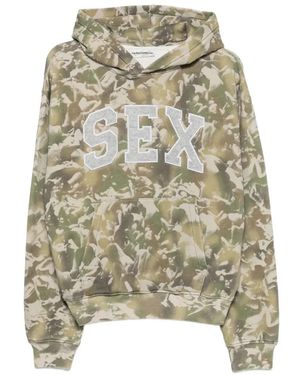 Carne Bollente Sudadera The Sex Con Capucha Y Parche De Vellón - Blanco