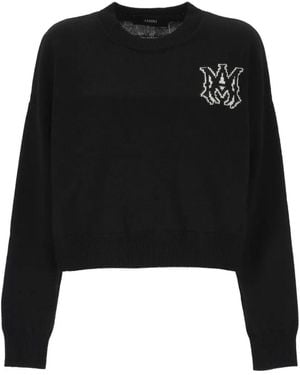 Amiri Logo-Embroidered Merino-Wool Sweater - Black