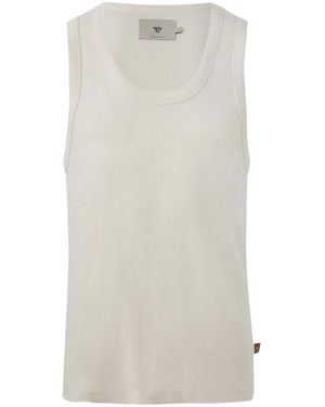 MISCI Top Machinho de canalé - Blanco