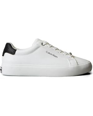 Calvin Klein Embossed-Logo Trainers - White