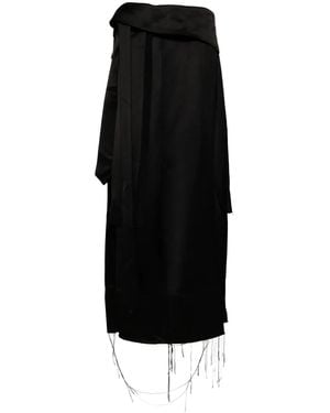 Sankuanz Falda con bordes sin rematar - Negro
