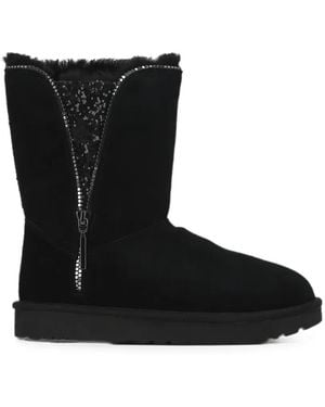 UGG Classic Zip Sequin-Embellished Boots - Black