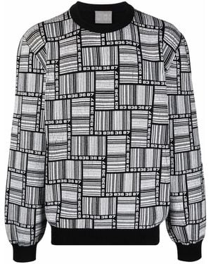 VTMNTS Crew Neck Patterned Jumper - Grey
