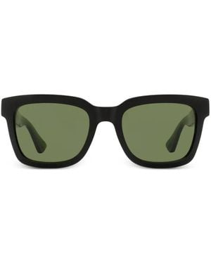 Gucci 0001 Rectangular-Frame Sunglasses - Green