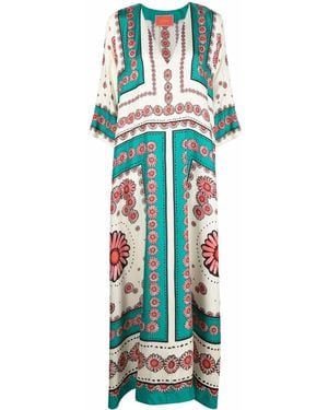 La DoubleJ Muumuu Floral-Print Dress - White
