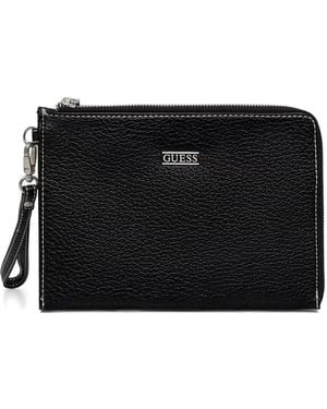 Guess Logo-Plaque Wallet - Black