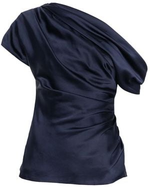 Jonathan Simkhai One-Shoulder Draped Top - Blue