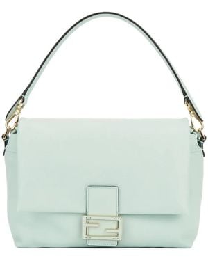 Fendi Medium Mamma Baguette Leather Shoulder Bag - Blue