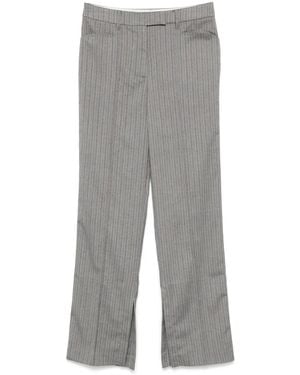 Remain Herringbone-Pattern Striped Pants - Gray