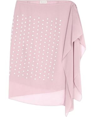 Dries Van Noten Falda con detalle drapeado - Rosa