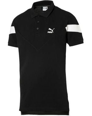 PUMA Iconic Mcs Stripes To Sleeves Polo Shirt - Black