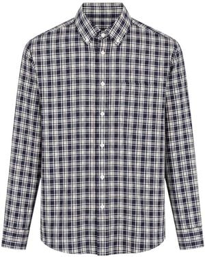 B.D. Baggies Bradford Plaid-Pattern Chest-Pocket Shirt - Grey
