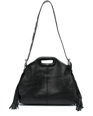 Maje Miss M Leren Schoudertas - Zwart