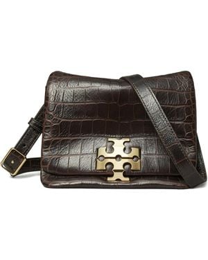 Tory Burch Charlie Leather Shoulder Bag - Black