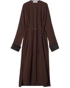 Lanvin Belted Midi Dress - Brown