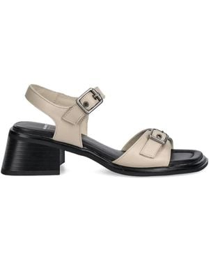 Vagabond Shoemakers Ines Buckle-Detail Block-Heel Sandals - Natural