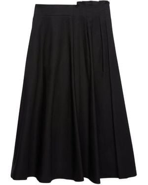 MSGM Ruffled A-Line Midi Skirt - Black