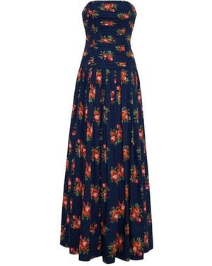 Cara Cara Montreal Floral-Print Pleated Dress - Blue