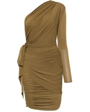 Alex Perry One-Shoulder Draped Mini Dress - Green