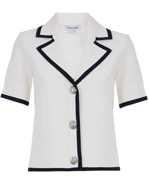 Veronica Beard Kurzärmelige Stovall Strickjacke - Weiß