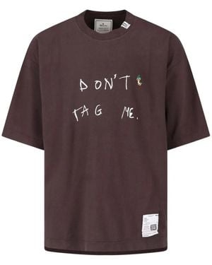 Maison Mihara Yasuhiro T-Shirt Don'T Tag Me. Con Stampa - Viola