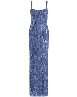 Jenny Packham Fleur Bead-Embellished Gown - Blue