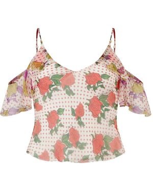 Donde Esteban Floral-Print Ruffled Blouse - Pink