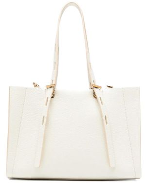 MINOBOSSI Paulina Leather Tote Bag - White