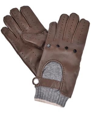 Brunello Cucinelli Perforierte Handschuhe aus Leder - Braun
