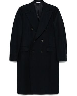 Boglioli Double-Breasted Virgin Wool Blend Coat - Black
