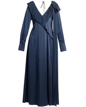 Erdem Crystal-Embellished Draped Midi Dress - Blue