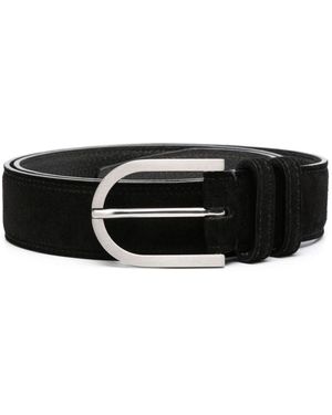 Kiton Suede Buckle Belt - Black