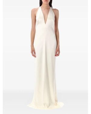 Ralph Lauren Halterneck Backless Gown - White
