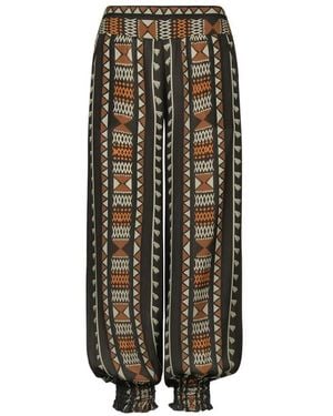Johanna Ortiz Nareem Geometric-Print Tapered Trousers - Green