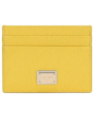Dolce & Gabbana Dauphine Logo-Plaque Cardholder - Yellow