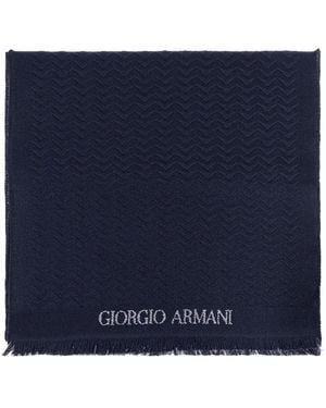 Giorgio Armani ウールスカーフ - ブルー