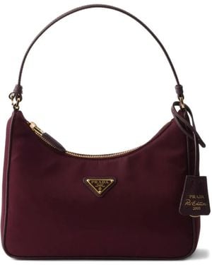 Prada Re-Edition 2005 Triangle-Logo Mini Bag - Purple