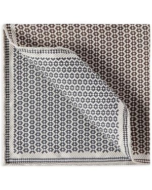 Brunello Cucinelli Zijden Pochet Met Geometrische Print - Grijs