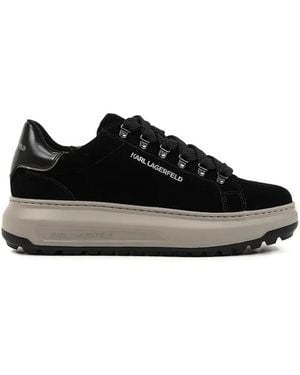 Karl Lagerfeld Kapri Lug Lace-Up Logo Sneakers - Black