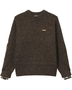 Izzue Melierter Strickpullover - Braun