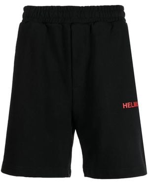 Helmut Lang Logo-Print Cotton Shorts - Black